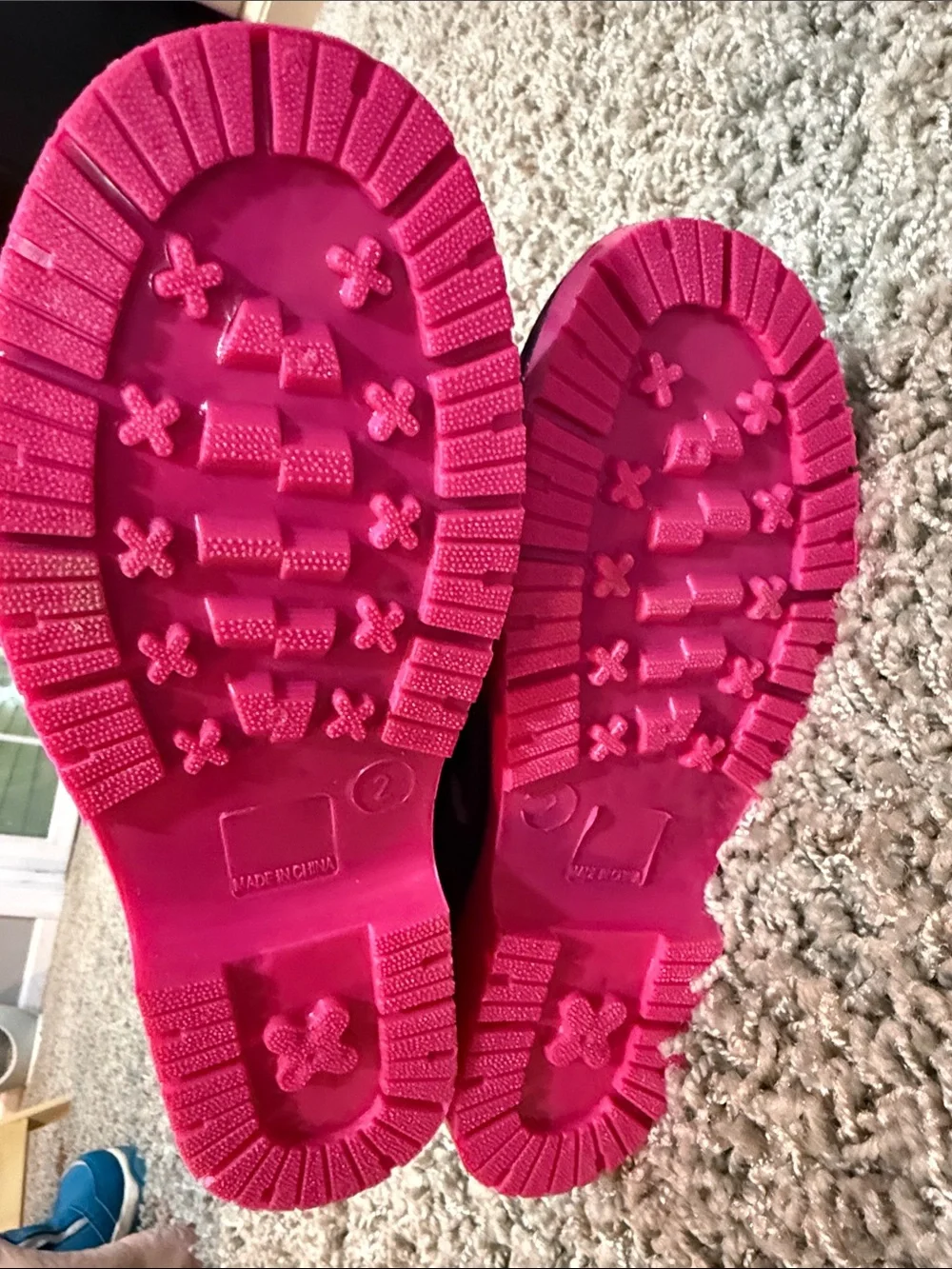 Kids Polka Dot Rain Boots with Pink Bow - Size 2